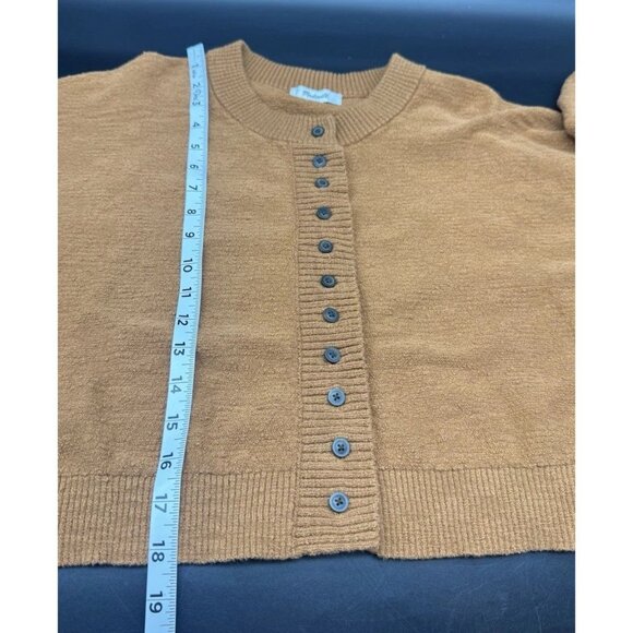 Madewell Burnt Orange Brampton Crop Cardigan Sweater M Cozy Neutral Minimalist - Picture 9 of 9